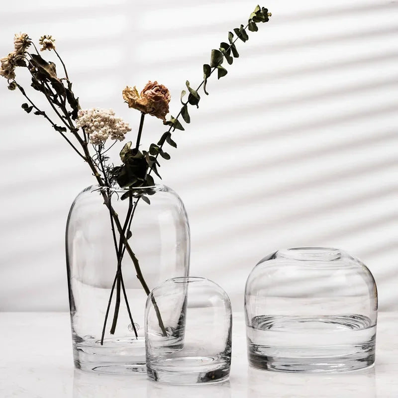 Vase en verre fumé ou transparent – Style européen