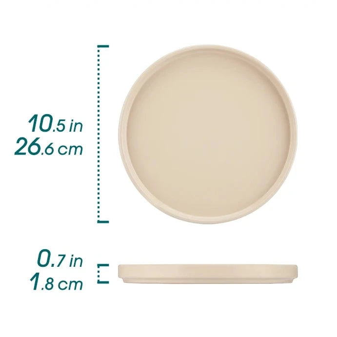 Salva-Service de table en céramique crème 12 pièces pour 4 personnes