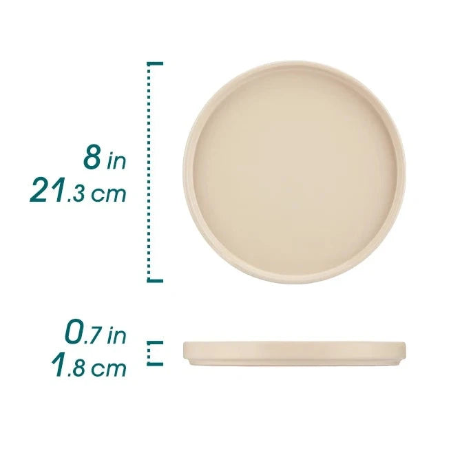 Salva-Service de table en céramique crème 12 pièces pour 4 personnes