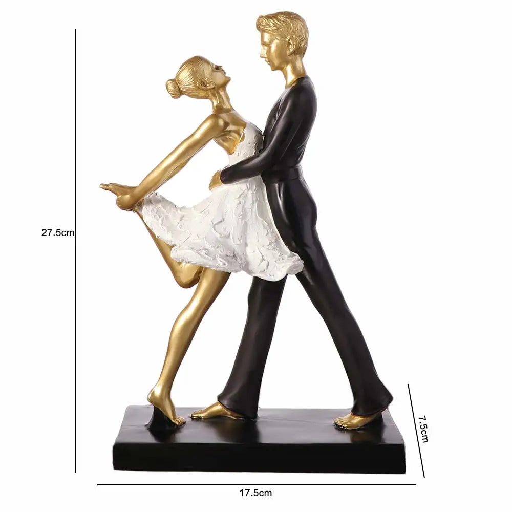 Charou-Sculpture couple danseur en résine