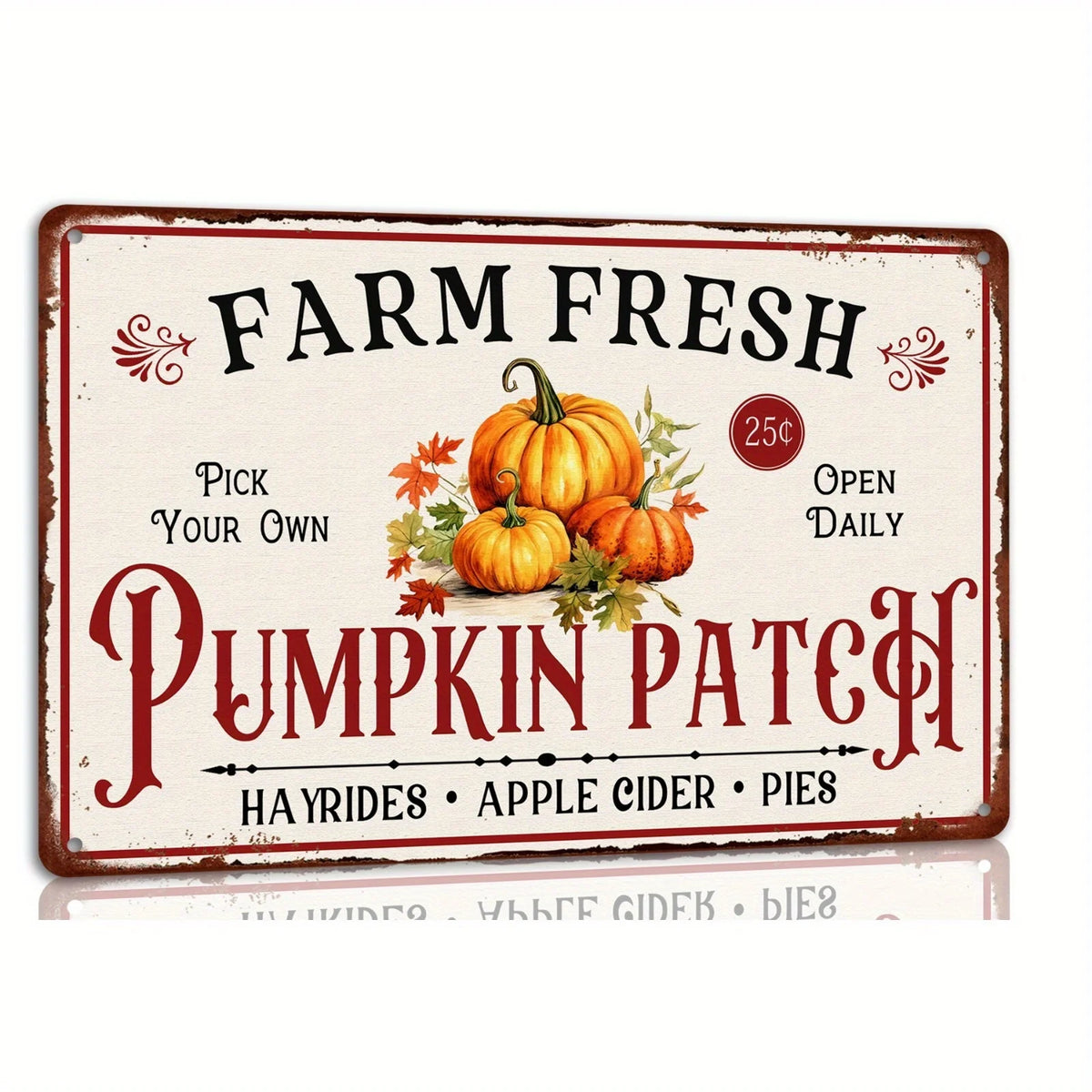 Plaque murale vintage – Citrouille d’automne