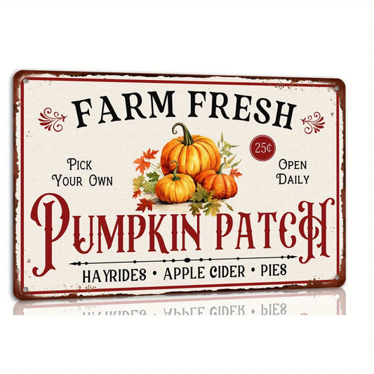 Plaque murale vintage – Citrouille d’automne
