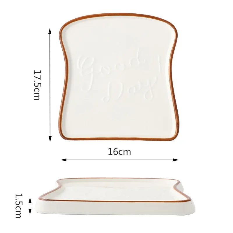 Brunch-Assiette décorative en céramique en forme de toast