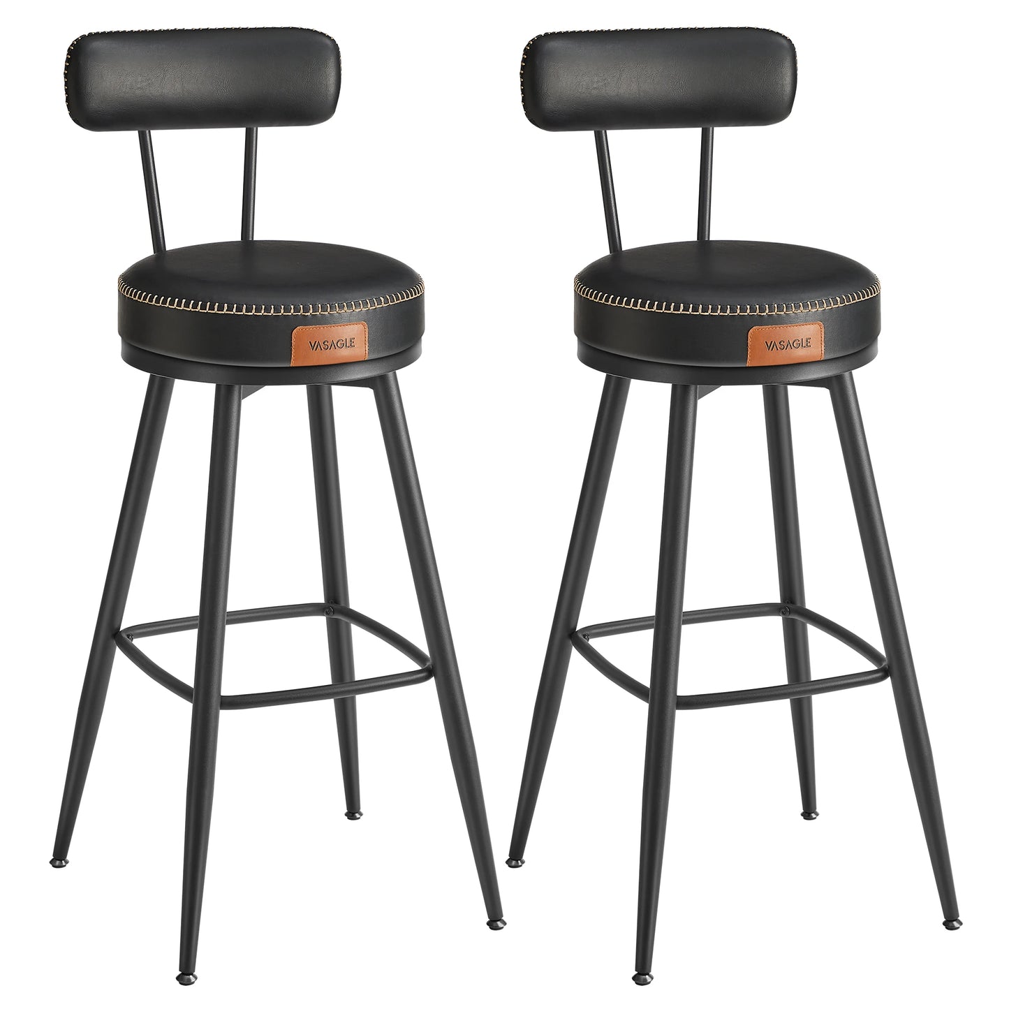 Baron-Lot de 2 tabourets de bar pivotants design minimaliste