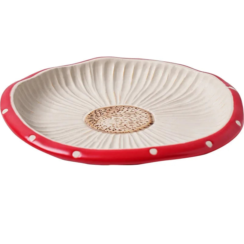 Lutin-Service en porcelaine décor champignon rouge