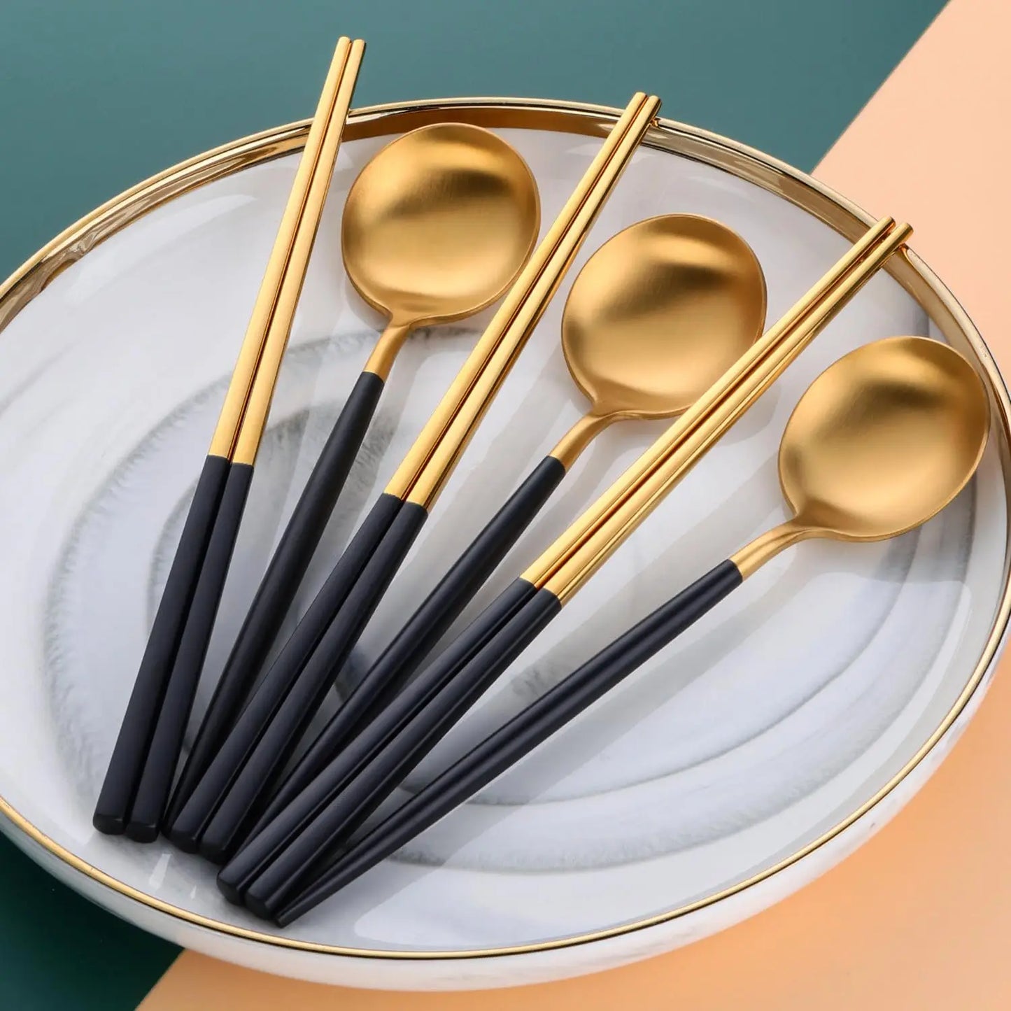 AIy-Set de couverts japonais en acier inoxydable – design élégant