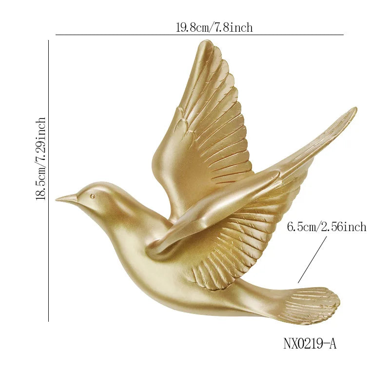 Vola-Décoration murale oiseaux dorés – Design bohème chic et moderne