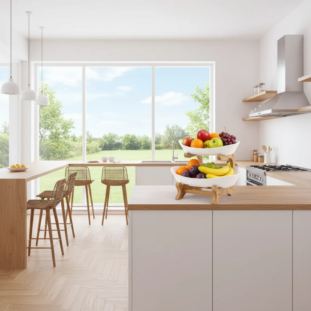 Natro-Présentoir à étages en bois – plateau décoratif élégant