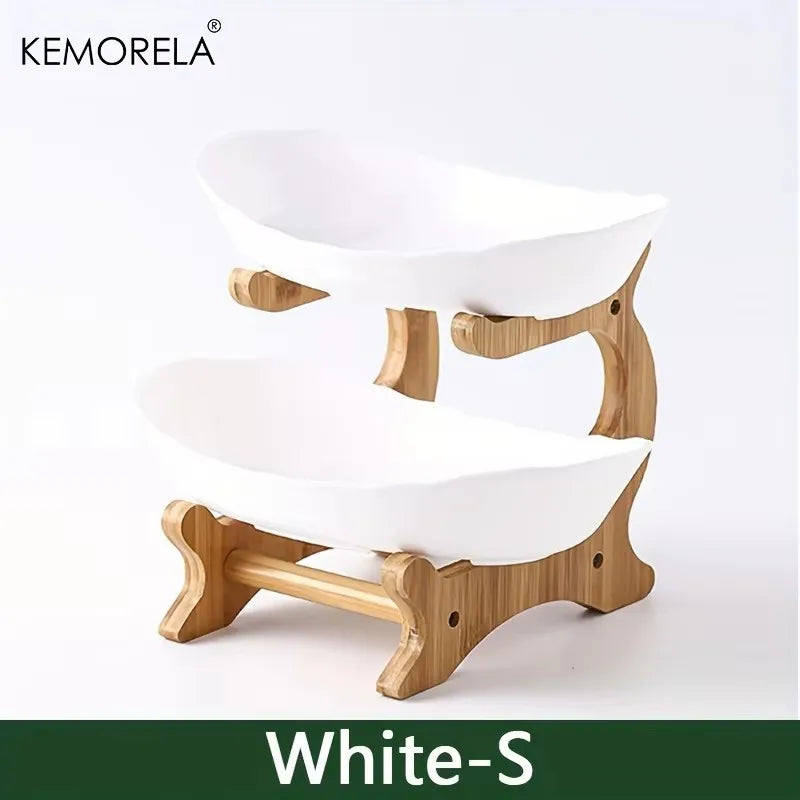 Natro-Présentoir à étages en bois – plateau décoratif élégant