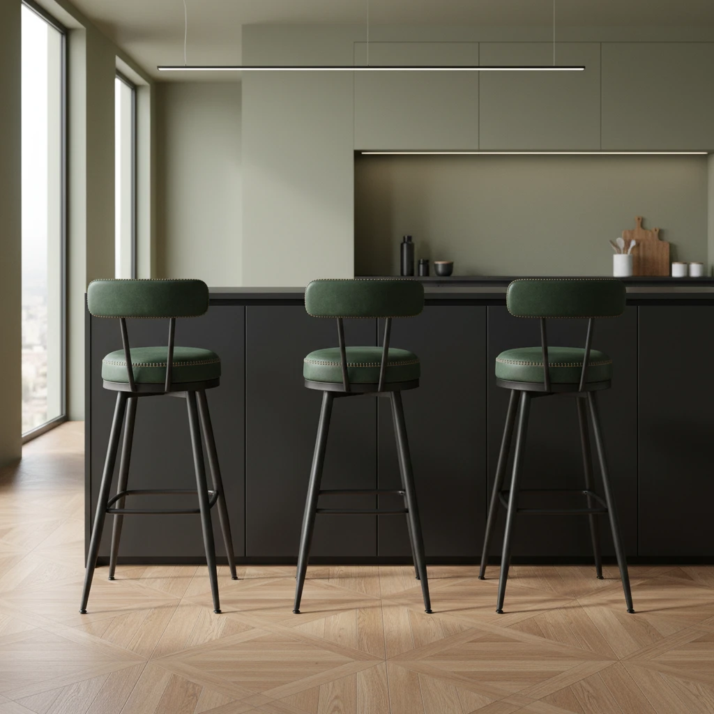 Baron-Lot de 2 tabourets de bar pivotants design minimaliste