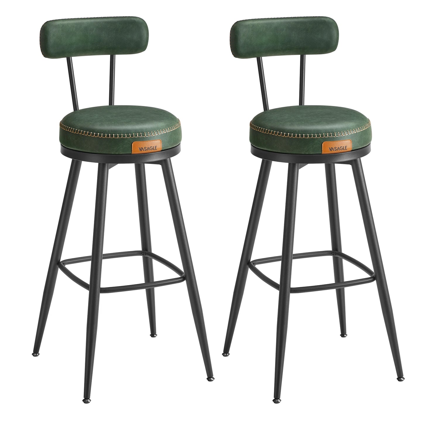 Baron-Lot de 2 tabourets de bar pivotants design minimaliste