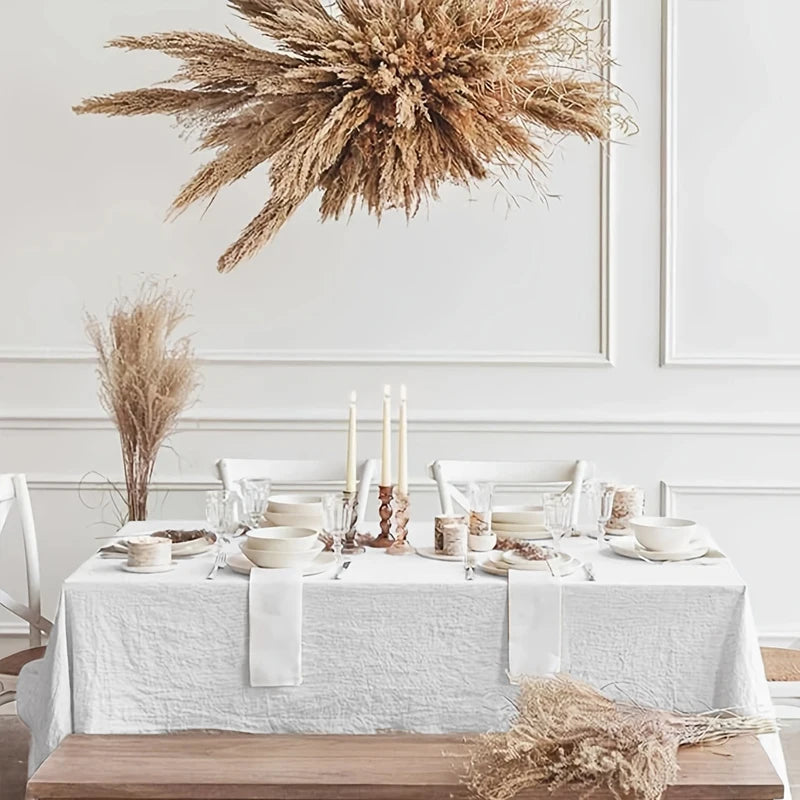 Alice-Nappe élégante texturée blanche – Style naturel et raffiné