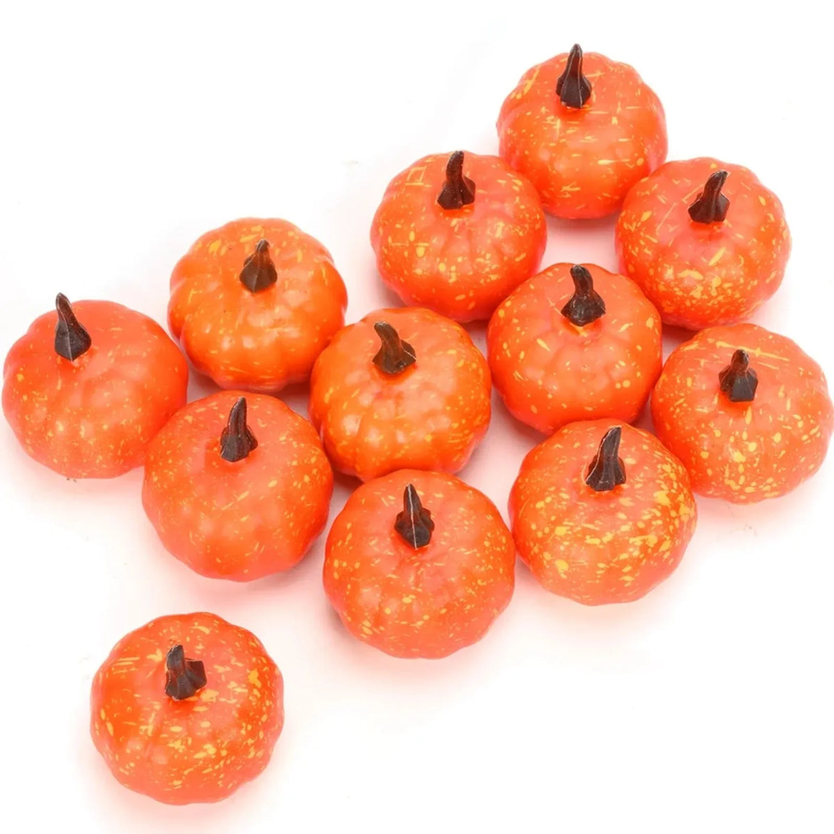 Lot de 12 mini citrouilles décoratives automnales