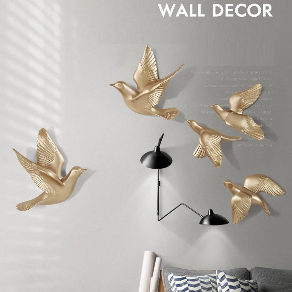Vola-Décoration murale oiseaux dorés – Design bohème chic et moderne