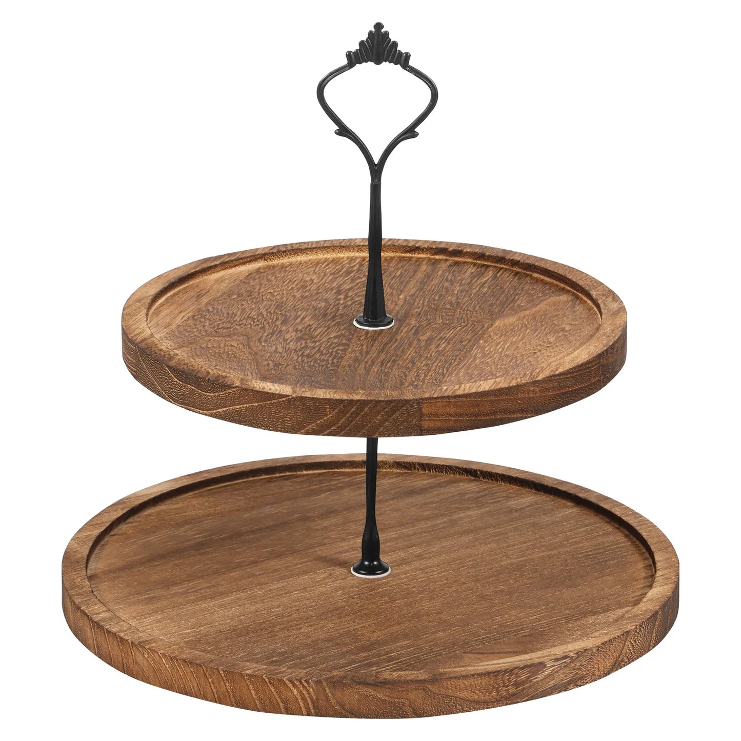 Duchesse-Présentoir à gâteaux rond à 2 ou 3 niveaux effet bois
