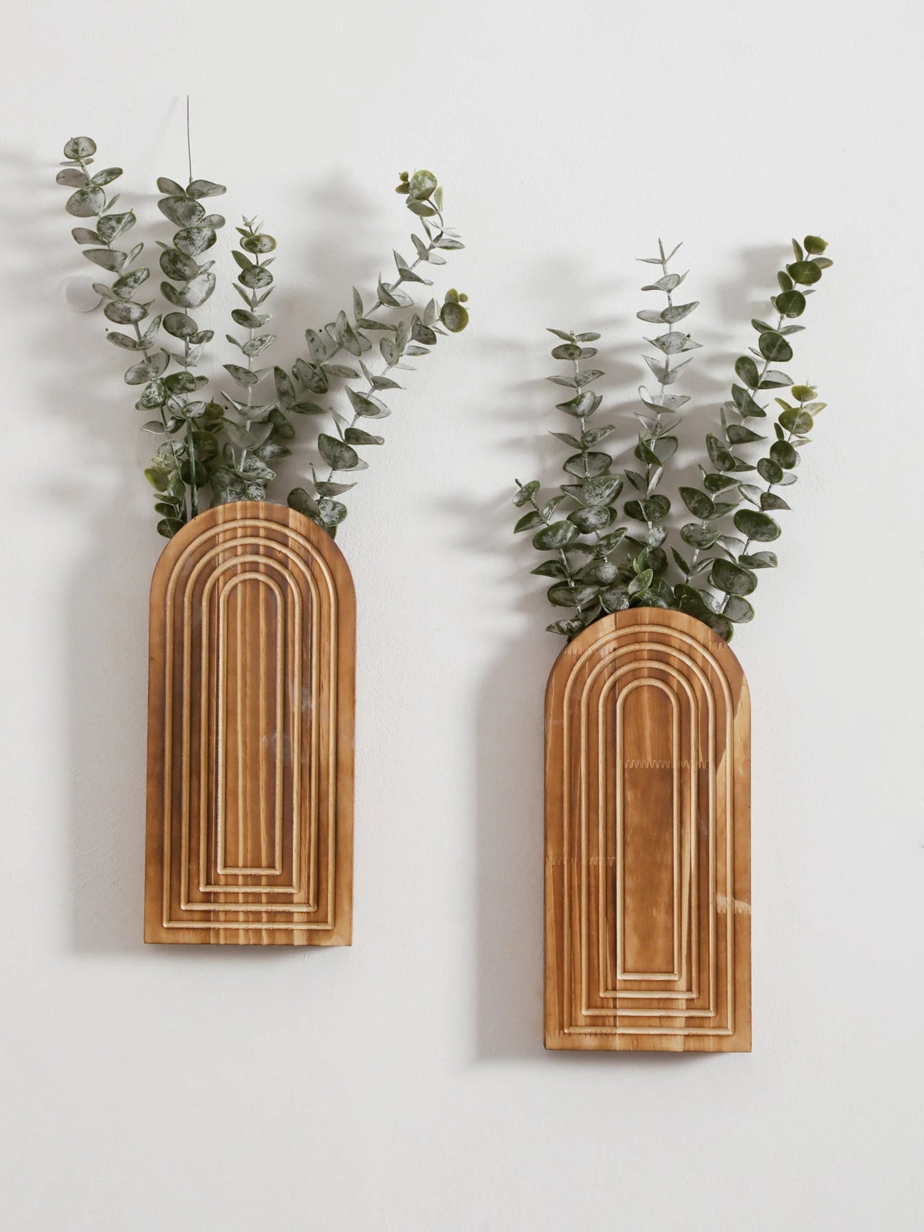 Fuita-Vase mural en bois bohème – décoration murale naturelle (à l’unité ou en lot de 2)