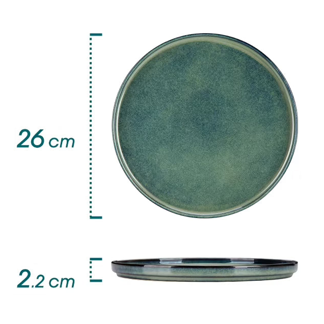 Clara-Service de table vert texturé 12 pièces pour 4 personnes