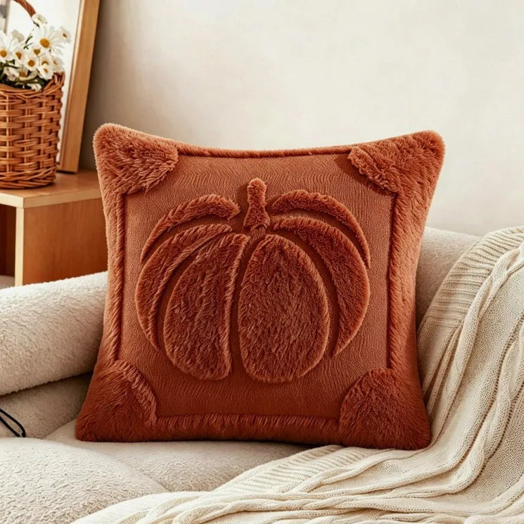 Housse de coussin citrouille 3D – Décoration d’automne