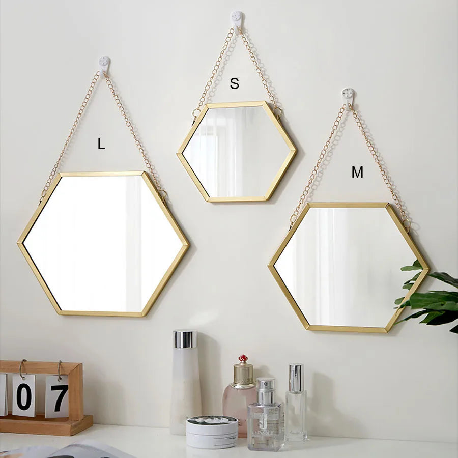 Octavia-Miroirs Hexagonaux Dorés Design