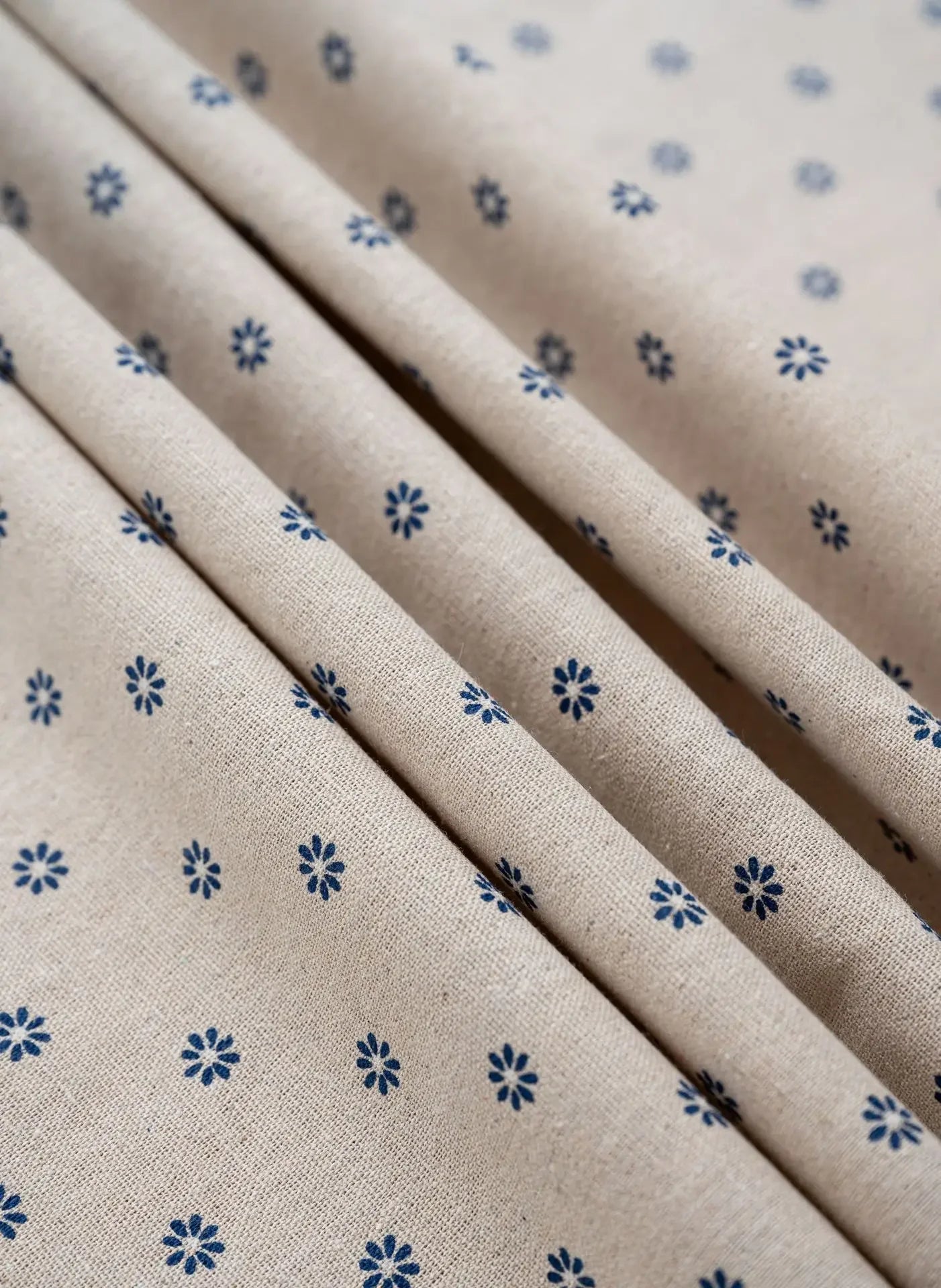 Caro-Nappe de table rectangulaire à fleurs bleues – Style bohème naturel