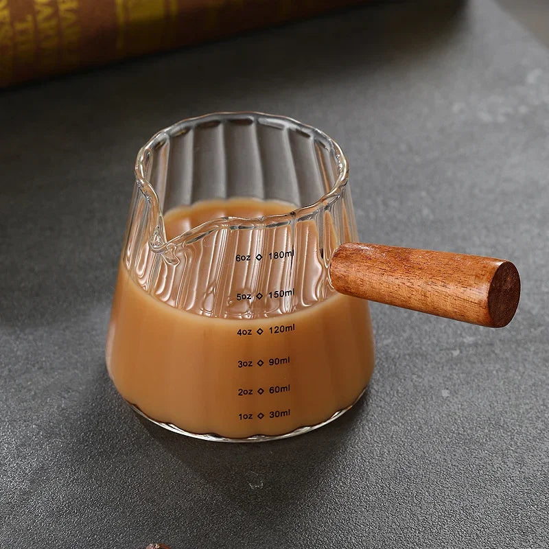 Nespresso-Tasse doseuse expresso en verre avec anse en bois – 180 ml
