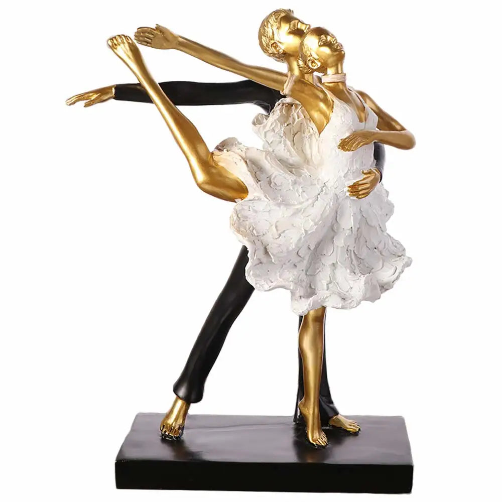 Charou-Sculpture couple danseur en résine
