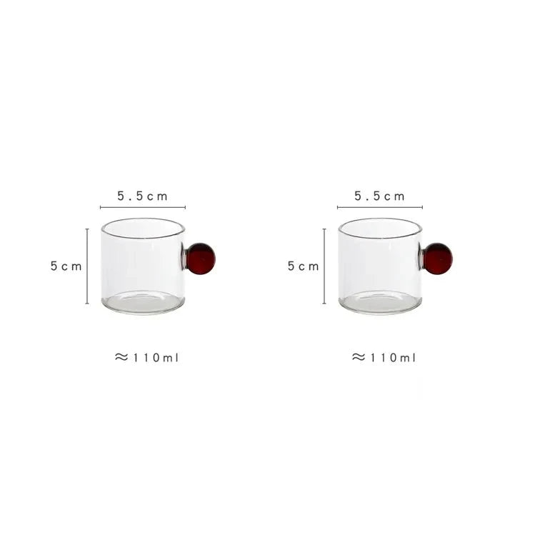 Bubble-Tasses expresso en verre avec anse boule – Lot de 2