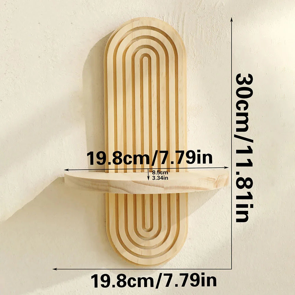 kléra-Étagère murale en bois style bohème – Décoration murale naturelle (1 ou 2 niveaux)