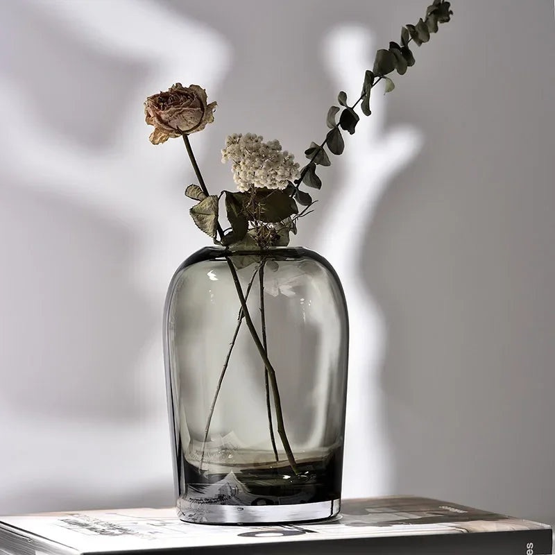 Vase en verre fumé ou transparent – Style européen