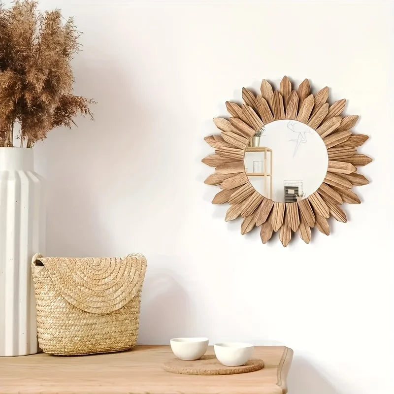 Kaira-Miroir Soleil Bohème en Bois