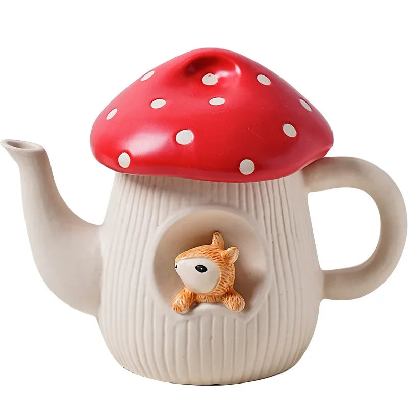 Lutin-Service en porcelaine décor champignon rouge