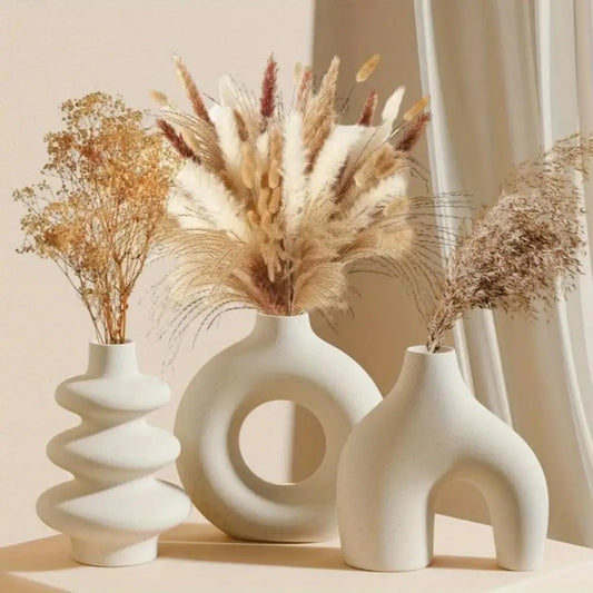 Bohème-Ensemble de 3 vases décoratifs en céramique – Design minimaliste bohème