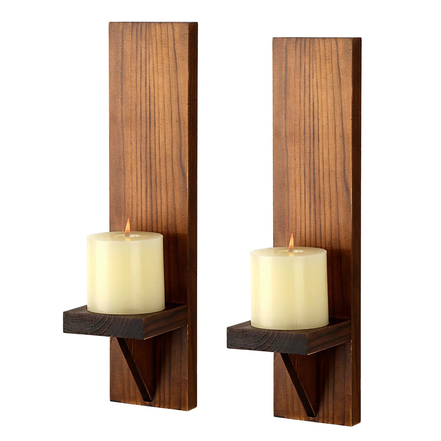 Amazone-Applique murale bougeoir en bois – décoration murale chaleureuse