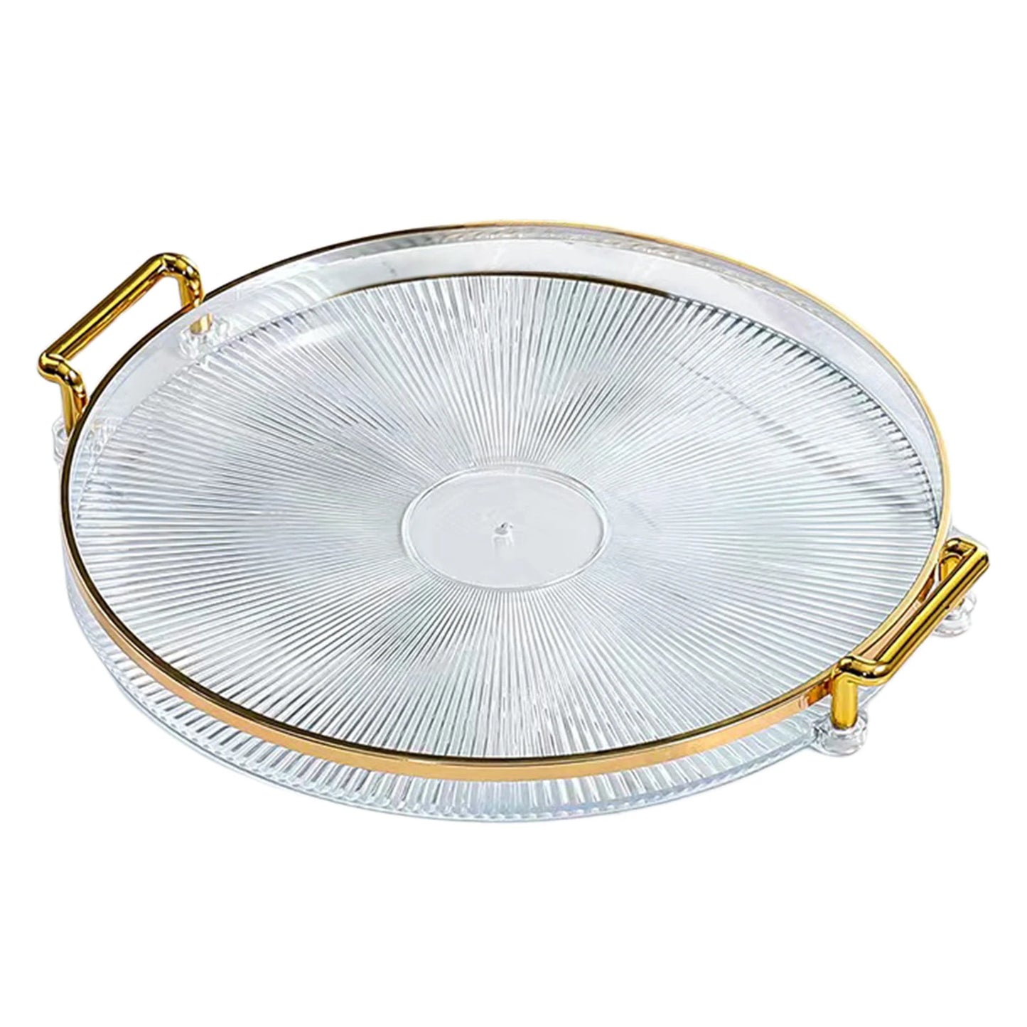 Zoé-Plateau de service rond avec poignées – design marbré élégant
