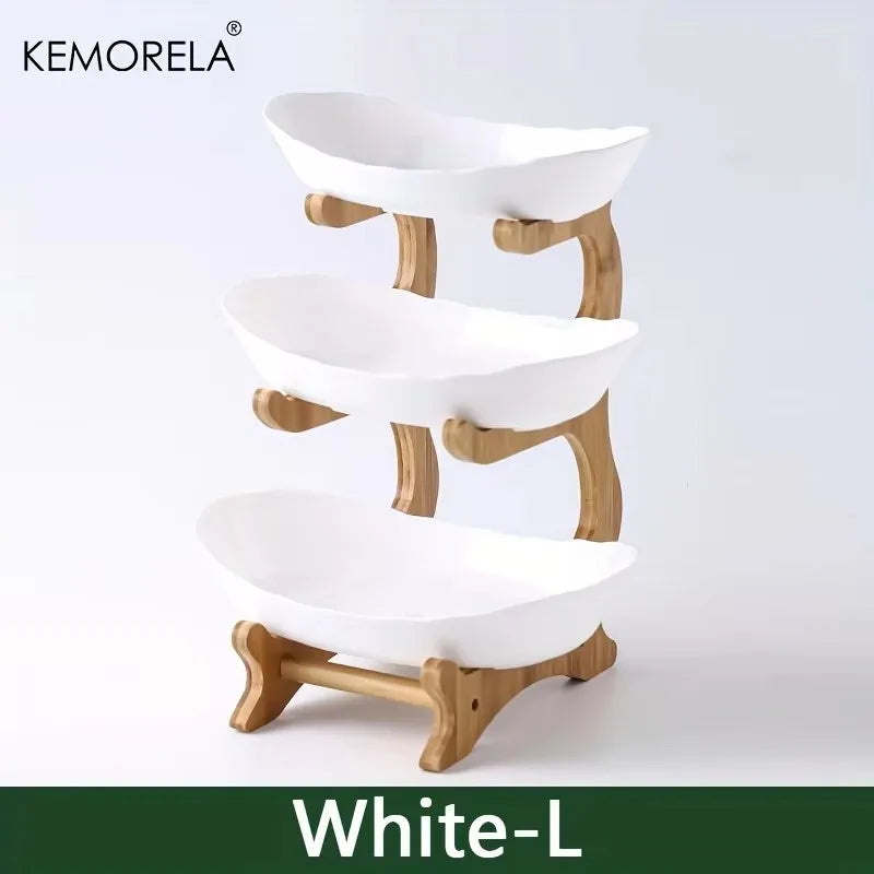 Natro-Présentoir à étages en bois – plateau décoratif élégant