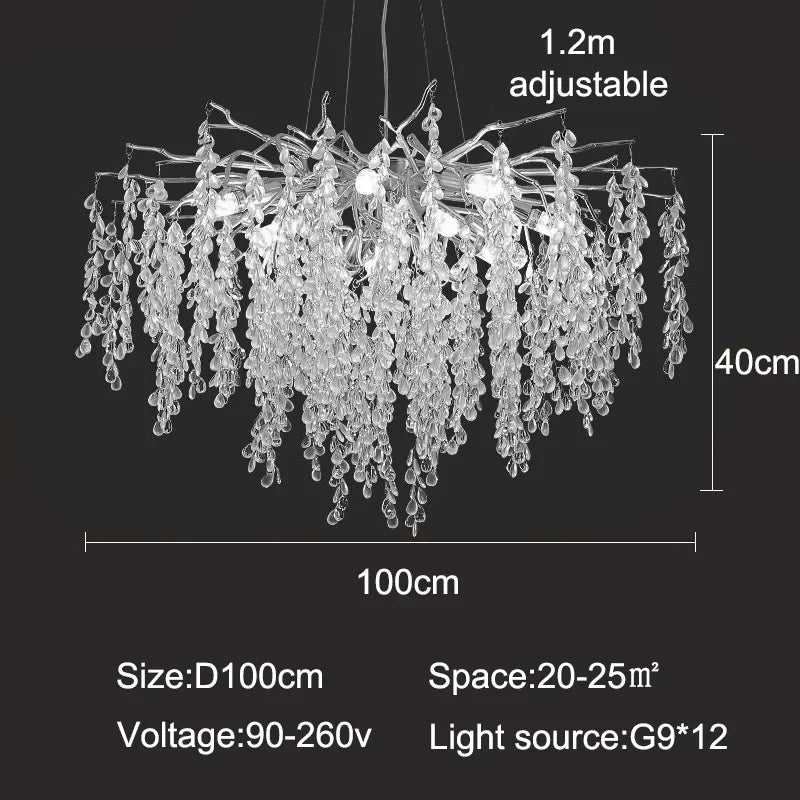 Dubaï-Suspension cristal moderne dorée – lustre design salon
