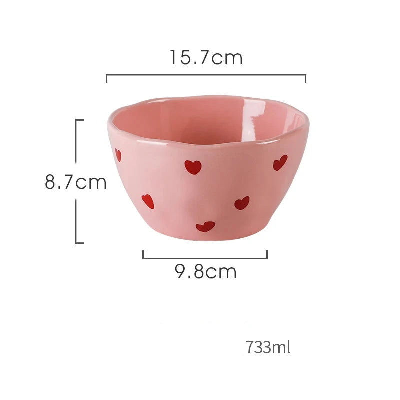 Love-Vaisselle cœur rose en céramique – assortiment de table
