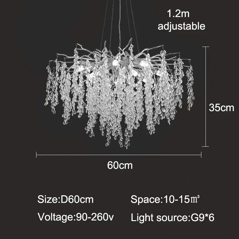 Dubaï-Suspension cristal moderne dorée – lustre design salon