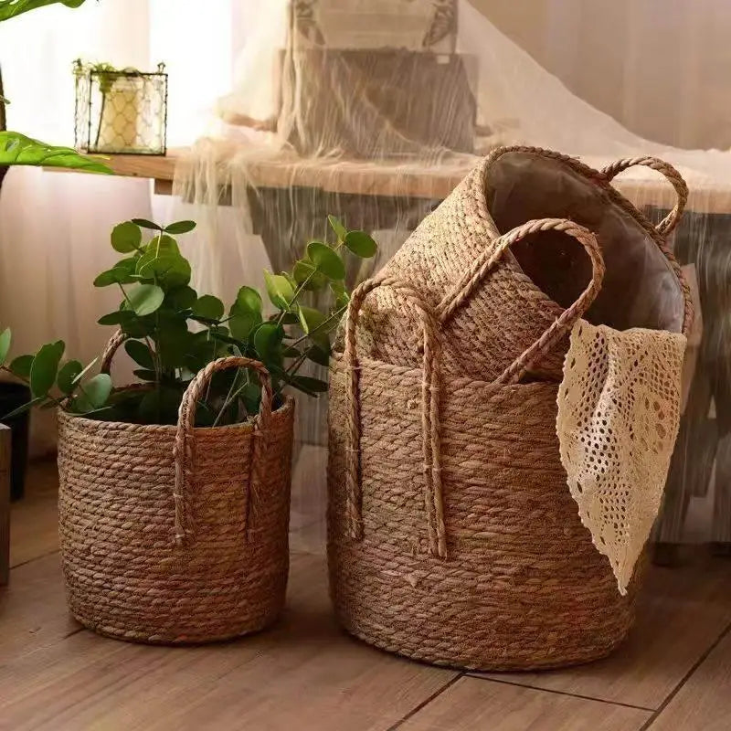 Maré-Panier de rangement en fibres naturelles – Style bohème élégant