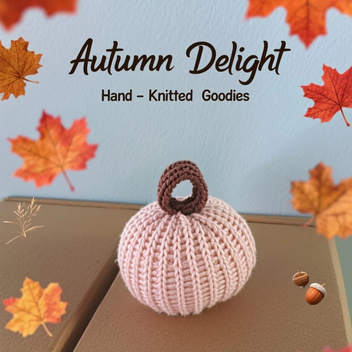 Citrouille décorative tricotée – Ornement doux pour l’automne