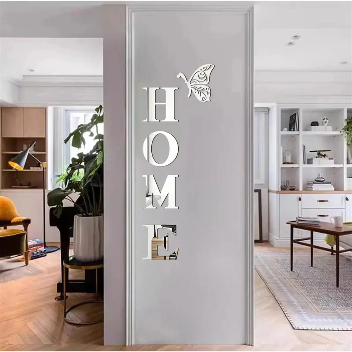 Lettres décoratives murales miroir HOME