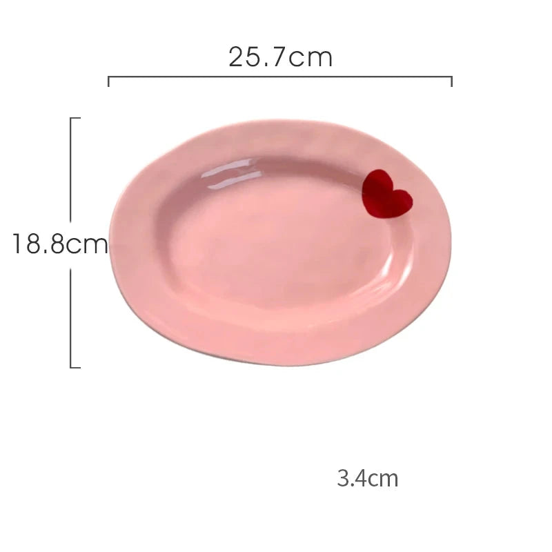 Love-Vaisselle cœur rose en céramique – assortiment de table