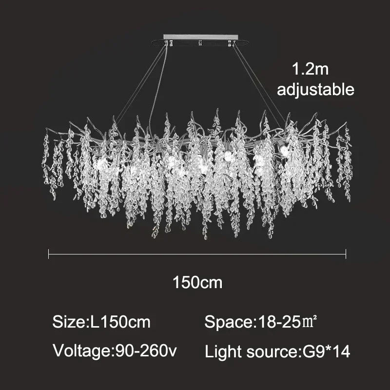 Dubaï-Suspension cristal moderne dorée – lustre design salon