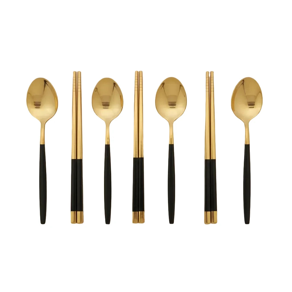 AIy-Set de couverts japonais en acier inoxydable – design élégant
