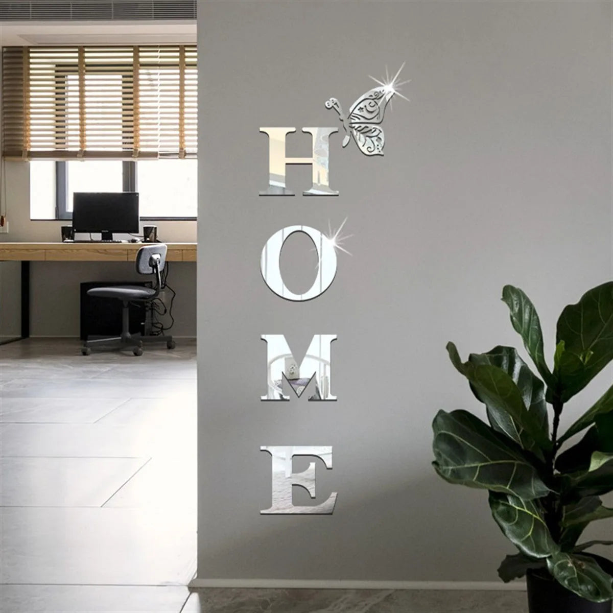 Lettres décoratives murales miroir HOME