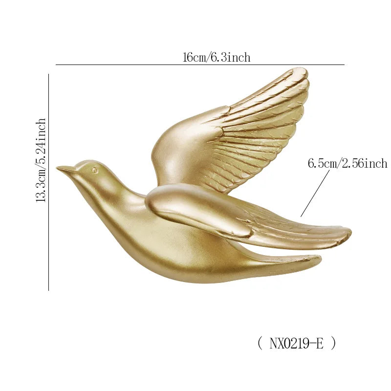 Vola-Décoration murale oiseaux dorés – Design bohème chic et moderne