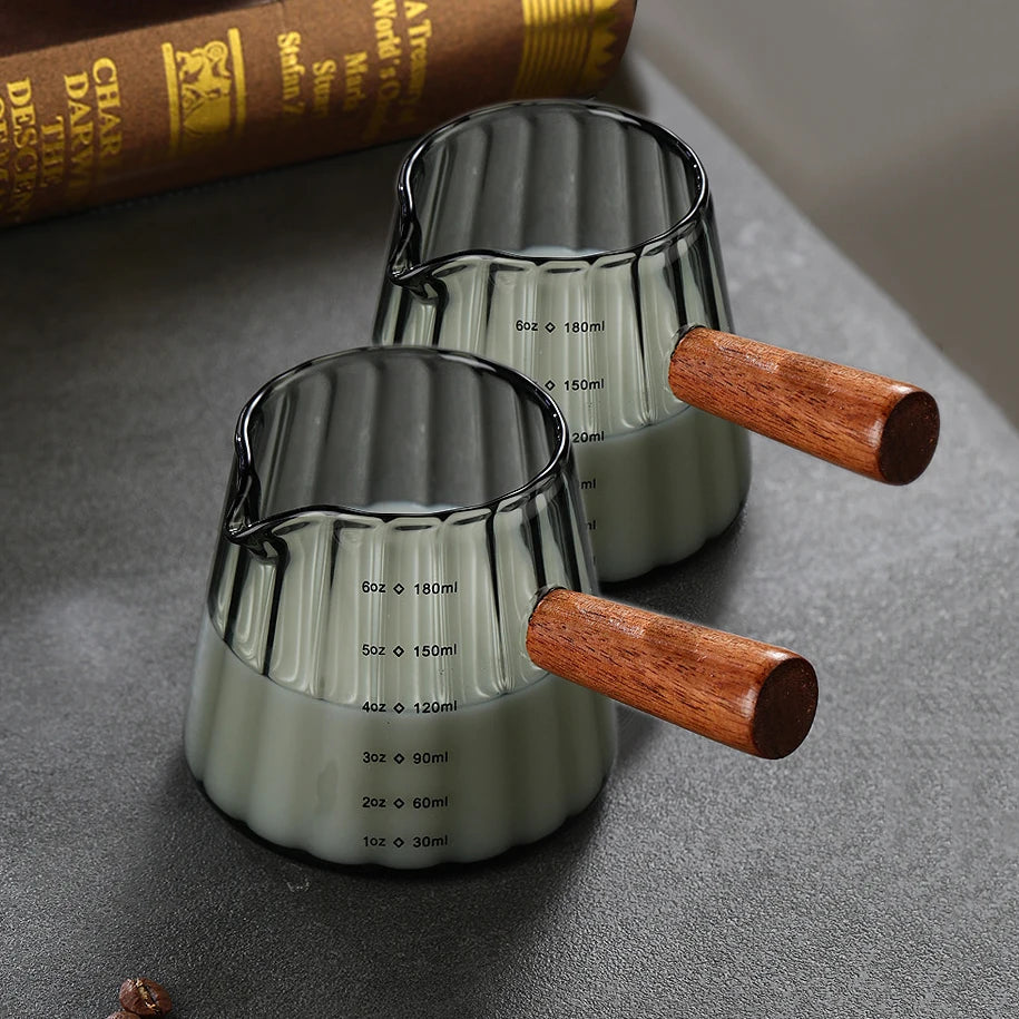 Nespresso-Tasse doseuse expresso en verre avec anse en bois – 180 ml