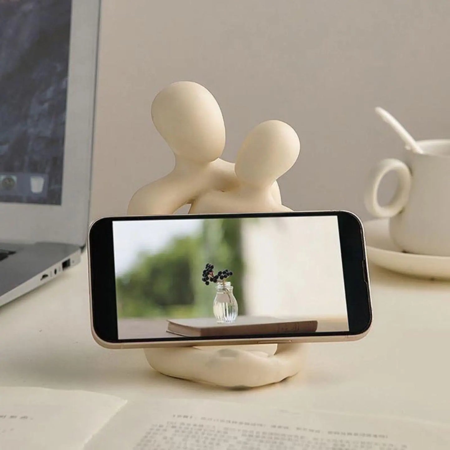 Flamme-Statue décorative en résine – Couple minimaliste porte-bougie