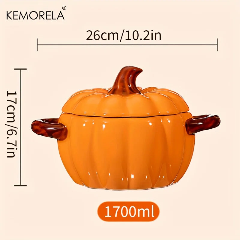 Cocotte citrouille en céramique – Soupière décorative avec couvercle