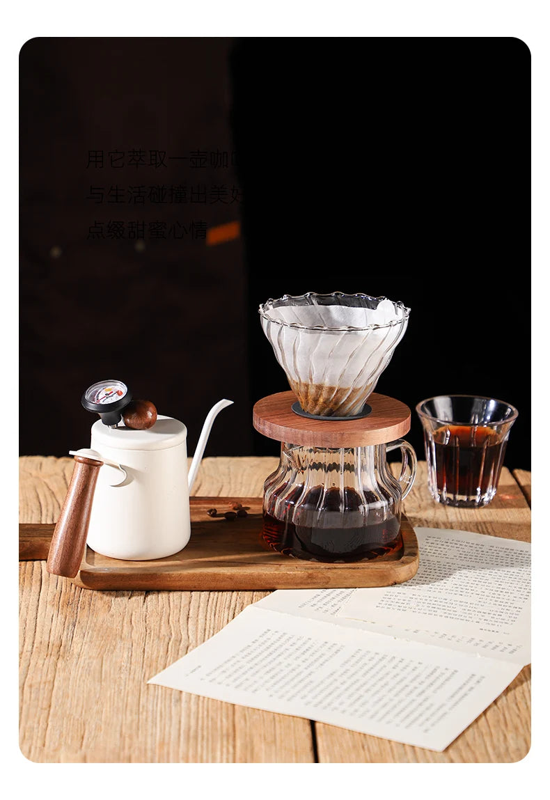 Slow-Cafetière Coffee en Verre avec Filtre